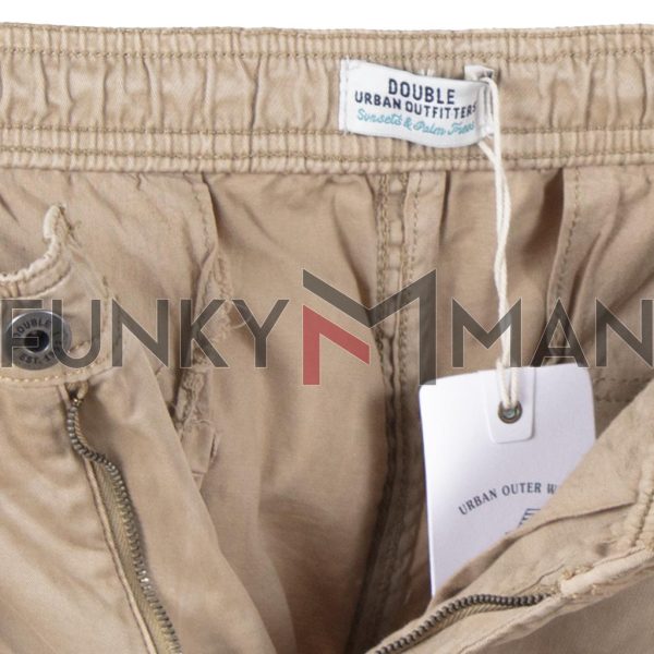 Chinos Παντελόνι με Λάστιχα Slim Fit Ribstop DOUBLE CCP-11 Camel