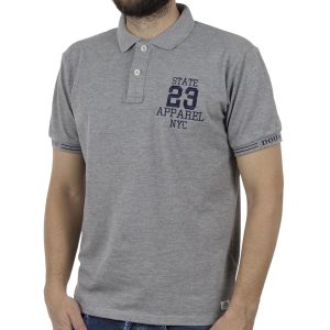 Κοντομάνικο Pique Μπλουζάκι Polo DOUBLE PS-221 Γκρι