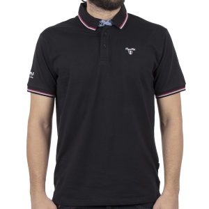 Κοντομάνικο Μπλουζάκι Polo Jersey DOUBLE PS-225S Μαύρο