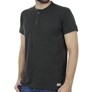 Κοντομάνικη Μπλούζα Henley T-Shirt Garage55 GAM241-04119 Ανθρακί