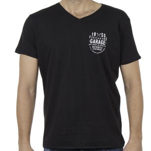 Κοντομάνικη Μπλούζα V-Neck T-Shirt Garage55 GAM205-04119 Μαύρο