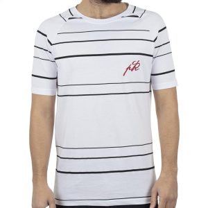 Ριγέ Κοντομάνικο T-Shirt PONTEROSSO 19-1022 STRIPED Λευκό