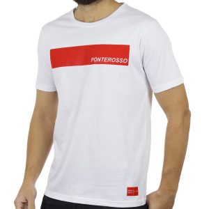 Κοντομάνικη Μπλούζα T-Shirt PONTEROSSO 19-1028 STRIP Λευκό