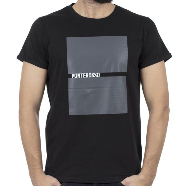 Κοντομάνικη Μπλούζα T-Shirt PONTEROSSO 19-1032 SQUARE Μαύρο