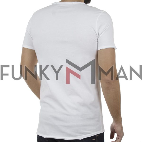 Κοντομάνικη Μπλούζα T-Shirt Back2jeans B46 Λευκό