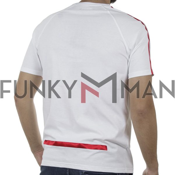 Κοντομάνικη Μπλούζα T-Shirt MESH&CO Stripe Back 01-262 Λευκό