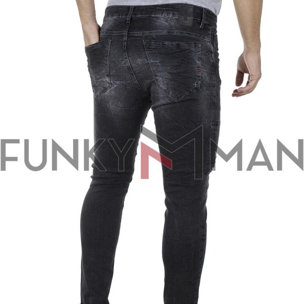 Τζιν Παντελόνι Slim Fit DAMAGED jeans D27D Μαύρο