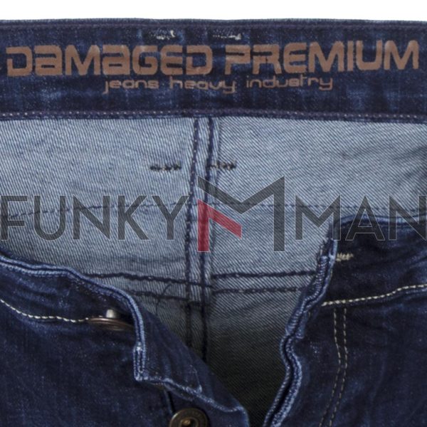 Τζιν Βερμούδα DAMAGED Jeans DB10 SS19 σκούρο Μπλε