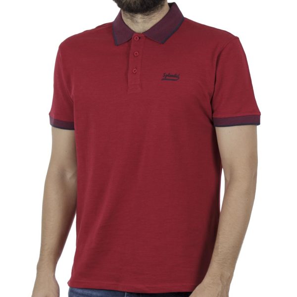 Κοντομάνικη Μπλούζα με Γιακά Polo SPLENDID 41-206-014 Κόκκινο