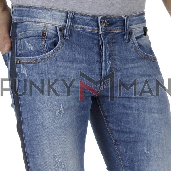 Τζιν Παντελόνι με Ρίγα κατά μήκος του ποδιού SHAFT Jeans 5695 Μπλε
