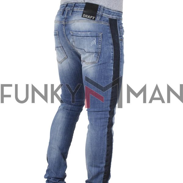 Τζιν Παντελόνι με Ρίγα κατά μήκος του ποδιού SHAFT Jeans 5695 Μπλε