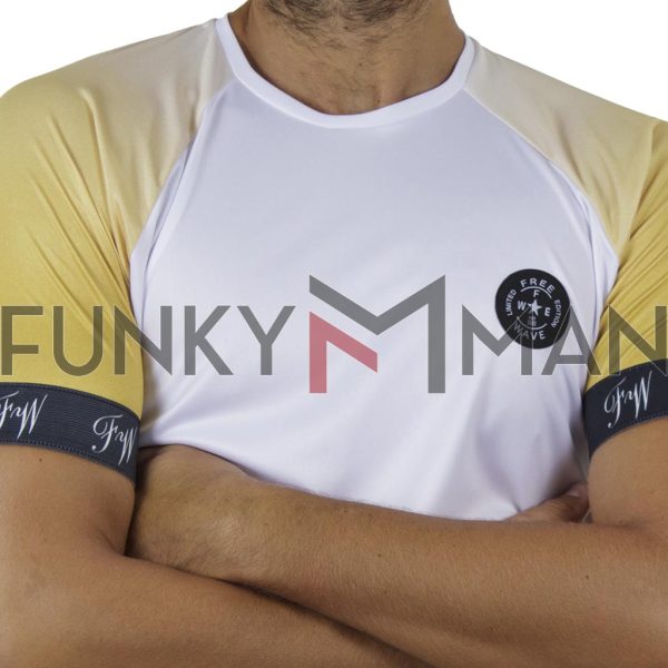 Κοντομάνικη Μπλούζα Fashion T-Shirt FREE WAVE 91114 Κίτρινο