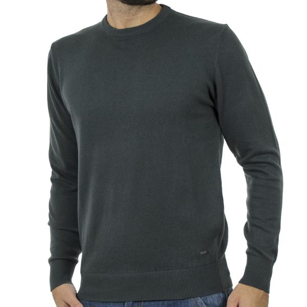 Πλεκτή Μπλούζα Round Neck Sweater DOUBLE KNIT-37 Πράσινο