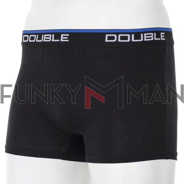 Εσώρουχο Μπόξερ DOUBLE Underwear MB-2 Σετ 3 τεμ. Μαύρο Blueblack & Wine