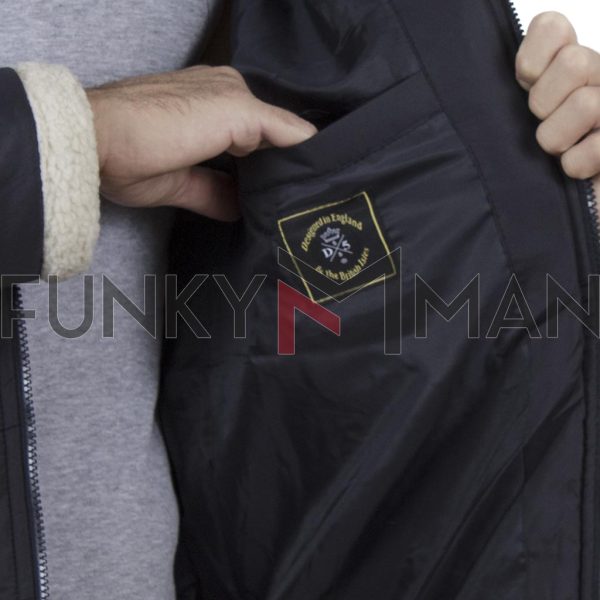 Φουσκωτό Μπουφάν Puffer Jacket με Κουκούλα DUKE 300337 Navy