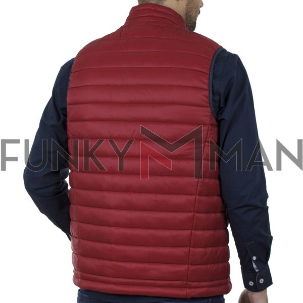 Αμάνικο Μπουφάν Puffer Vest Jacket DOUBLE SMJK-08 Κόκκινο Brick