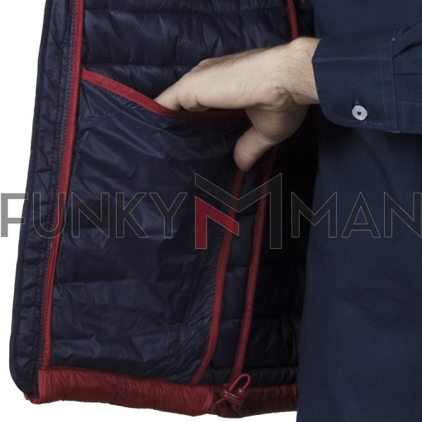 Αμάνικο Μπουφάν Puffer Vest Jacket DOUBLE SMJK-08 Κόκκινο Brick