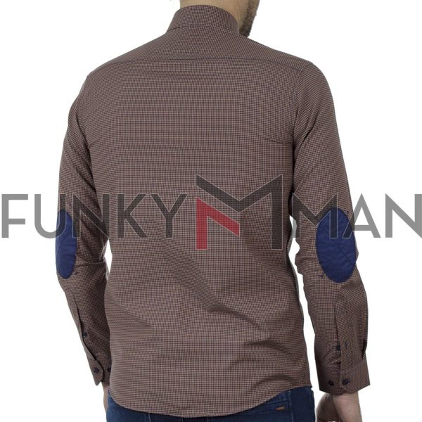 Καρό Πουκάμισο Slim Fit CND Shirts 5500-1 Καφέ