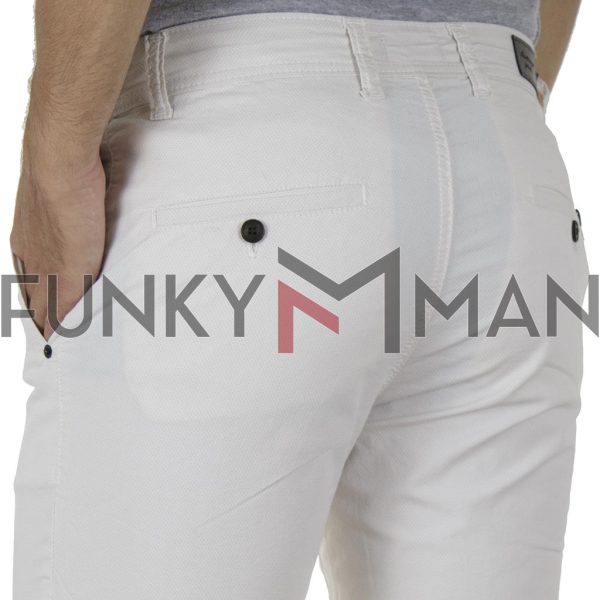 Παντελόνι Casual Chinos Fabric Design DAMAGED jeans D10A SS20 Λευκό