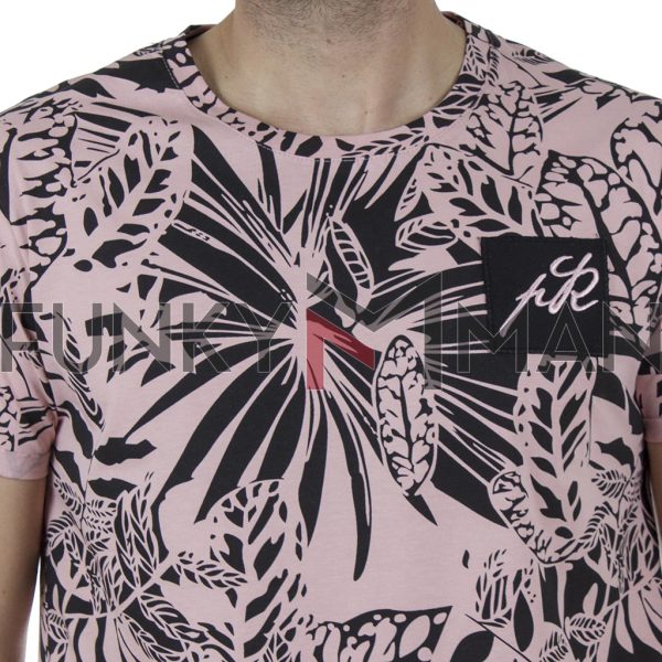 Κοντομάνικη Μπλούζα Fashion T-Shirt PONTEROSSO 20-1054 PHOENIX SS20 Φλοράλ Ροζ