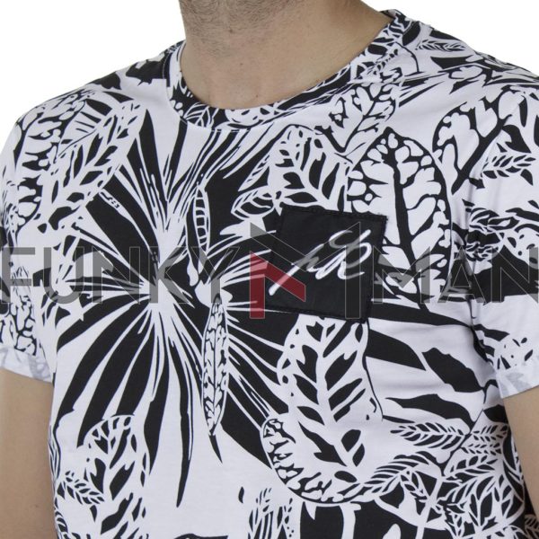 Κοντομάνικη Μπλούζα Fashion T-Shirt PONTEROSSO 20-1054 PHOENIX SS20 Φλοράλ Λευκό
