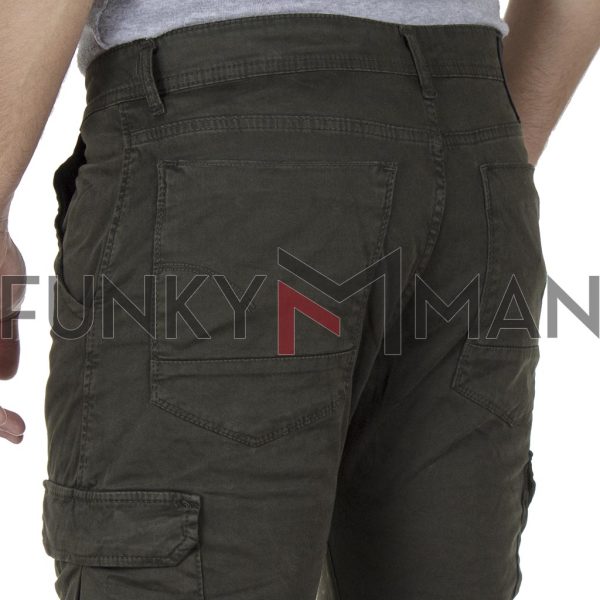 Cargo Παντελόνι με Λάστιχα Back2jeans M13 FW20 ARMY Χακί
