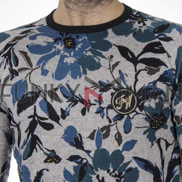 Κοντομάνικο Fashion T-Shirt FREE WAVE 22110 Floral Γκρι