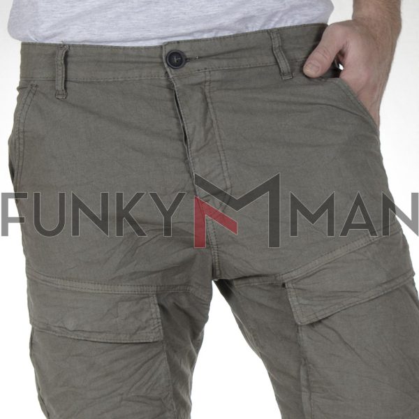 Cargo Παντελόνι με Λάστιχα Back2jeans W54 SS21 ARMY Χακί