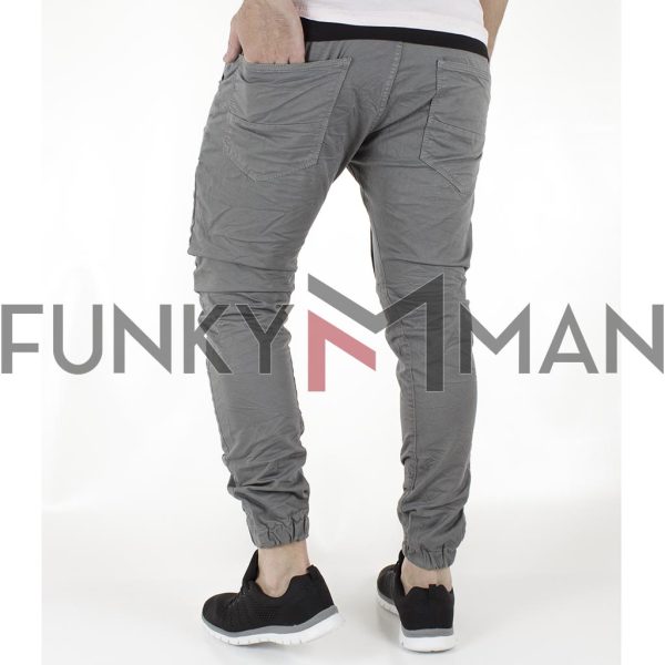 Cargo Παντελόνι με Λάστιχα Back2jeans W50 SS21 ARMY cement Γκρι