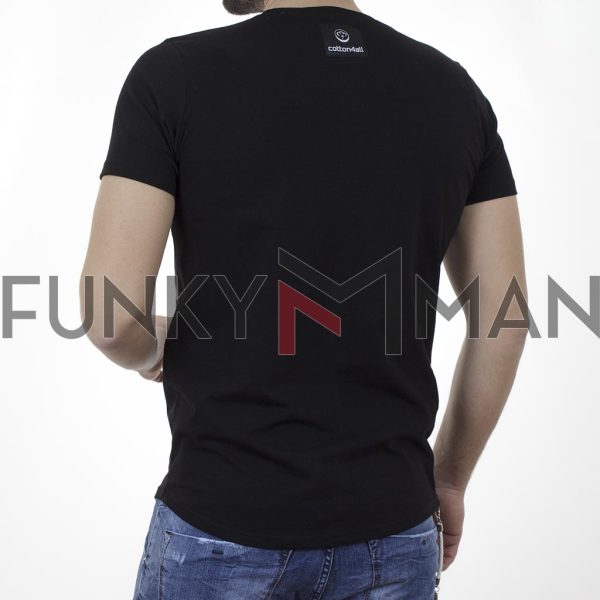 Κοντομάνικη Μπλούζα T-Shirt Cotton4all 21-211 SS21 Μαύρο