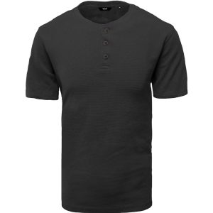 Κοντομάνικο Henley Special Fabric T-Shirt DOUBLE TS-153 Black