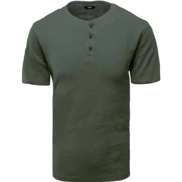 Κοντομάνικο Henley Special Fabric T-Shirt DOUBLE TS-153 Χακί