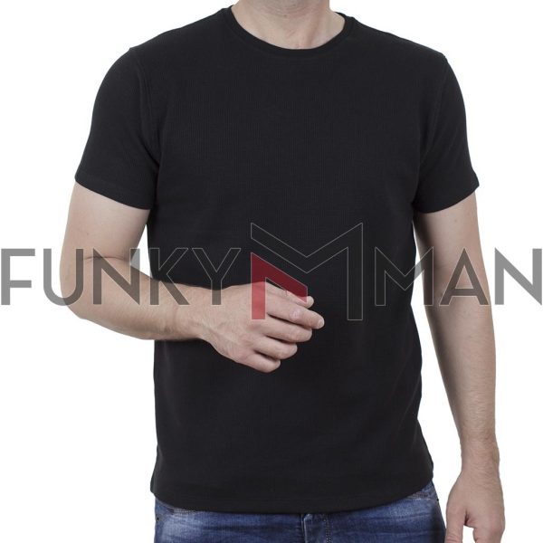 Special Fabric T-Shirt DOUBLE TS-154 Μαύρο