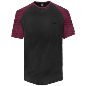 Raglan Sleeve T-Shirt Cotton Flama DOUBLE TS-157 Μαύρο