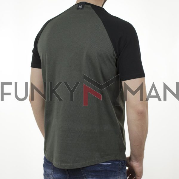 Raglan Sleeve T-Shirt Cotton Flama DOUBLE TS-157 Χακί