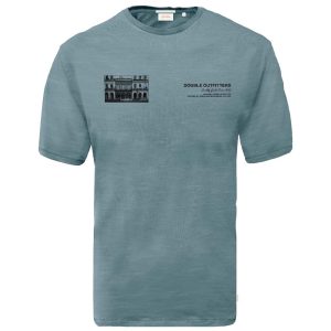 Graphic Print T-Shirt DOUBLE TS-168 ανοιχτό Μπλε