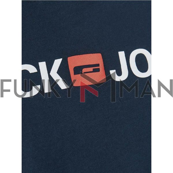 Κοντομάνικο Slim Fit T-Shirt JACK & JONES Navy