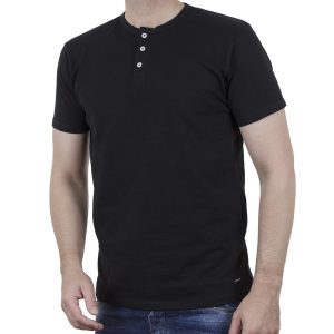 Κοντομάνικο Henley T-Shirt REBASE RTS-152 Μαύρο
