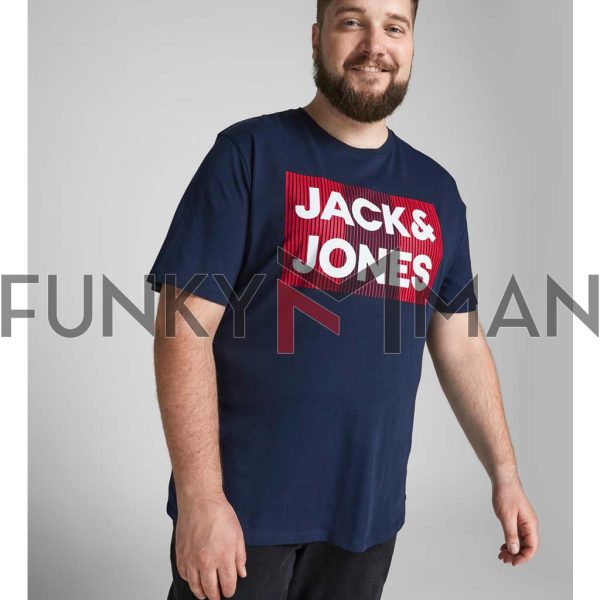 T-Shirt σε Μεγάλα Μεγέθη JACK & JONES 12158505 Navy