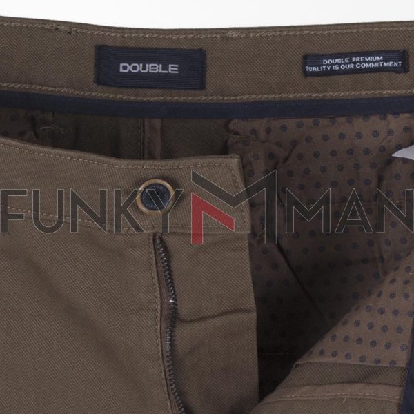 Jacquard Fabric Chinos Παντελόνι DOUBLE CP-237 Cigar