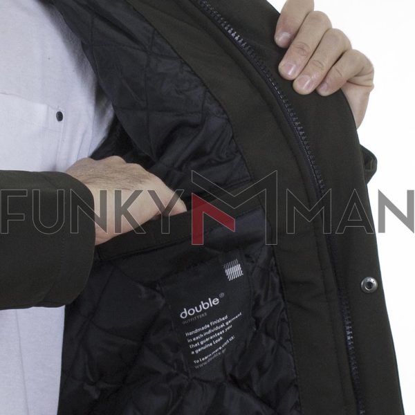 Parka Jacket με Κουκούλα DOUBLE MJK-161 Χακί