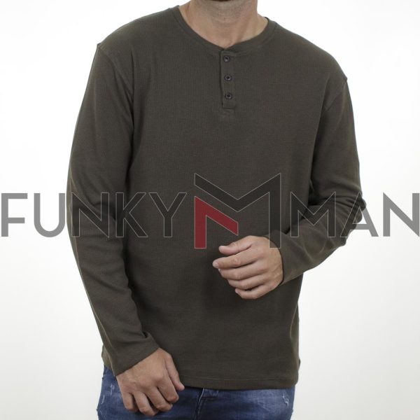 Henley Special Yarn Μπλούζα DOUBLE TS-175 Olive