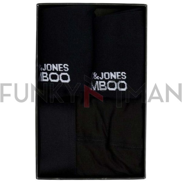 Gift Box Μπόξερ & 2 Ζευγ BAMBOO Κάλτσες JACK & JONES 12198875 Μαύρο