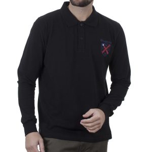 Μακρυμάνικη Μπλούζα με Γιακά POLO CARAG 99-560-22N Μαύρο