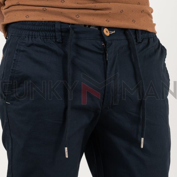 Special Fabric Chinos Casual Παντελόνι με Λάστιχο DOUBLE CP-242 Navy
