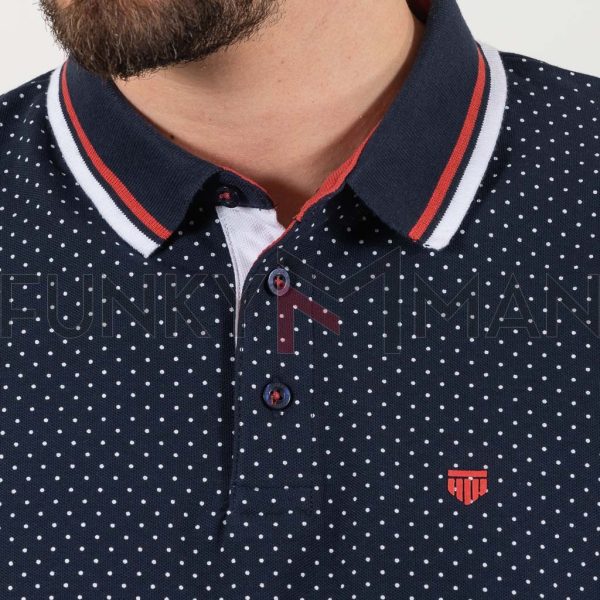 All Over Print Polo DOUBLE PS-282S Navy