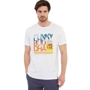 T-Shirt FUNKY BUDDHA FBM005-065-04 Λευκό