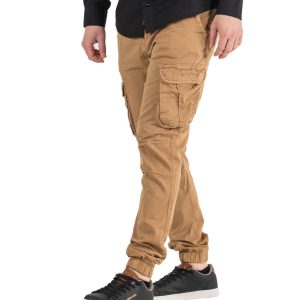Cargo Cool Dyed Παντελόνι με Λάστιχα DOUBLE CCP-32 Camel