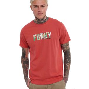 T-Shirt FUNKY BUDDHA FBM005-031-04 ανοιχτό Κόκκινο
