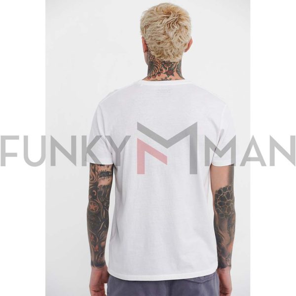 T-Shirt FUNKY BUDDHA FBM005-036-04 Λευκό